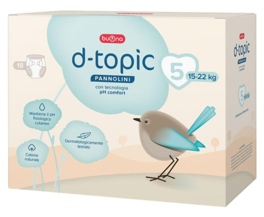 D - TOPIC Pannolini Bambini Taglia 5 18 Pezzi